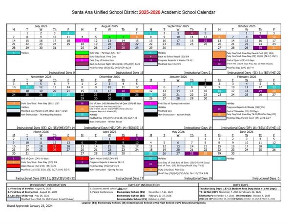 SCHOOL CALENDAR 2025-2026